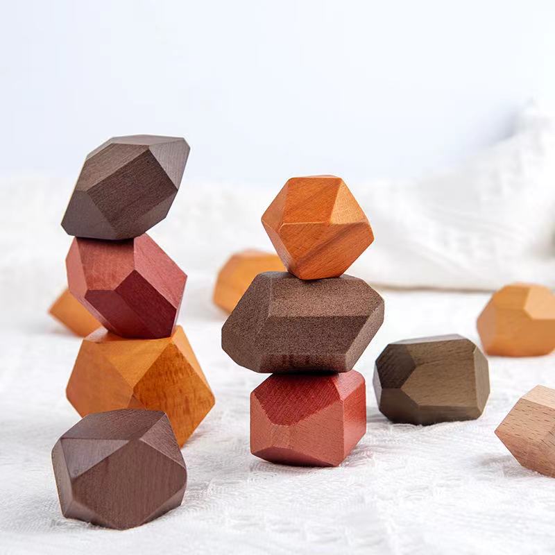 12 Pieces Jumbo Wooden Nature Balance Blocks- Open ended wooden toys
