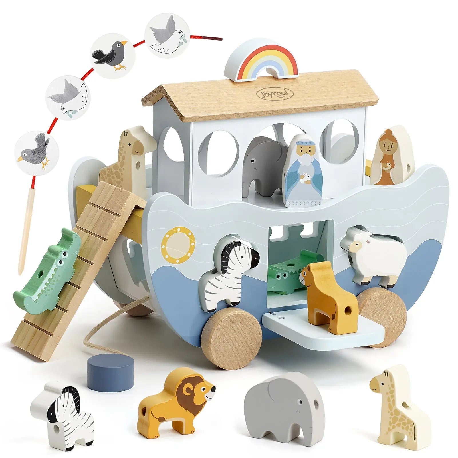 Arca de Noé de madera | Set de juego Montessori de inspiración religiosa para niños pequeños