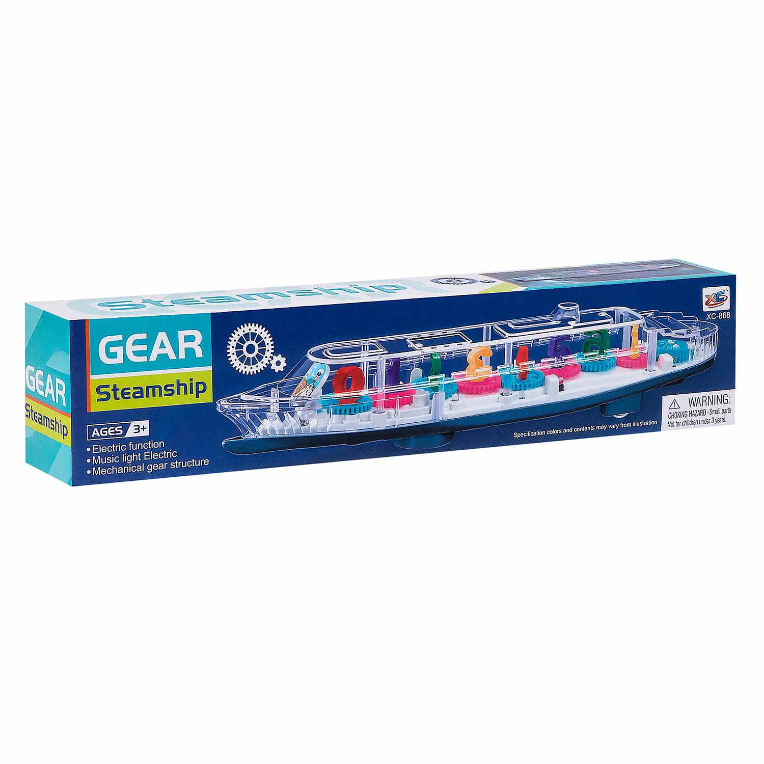 Barco de vapor con luz y sonido Number Gear para niños - 868