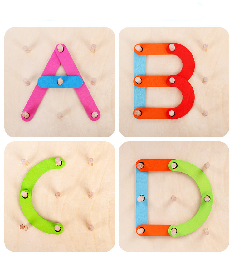 Fidtoy Numbers and Letters Jigsaw Puzzle Wooden Toy