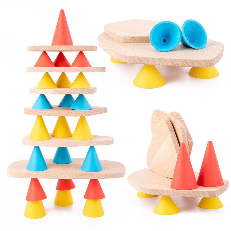 Construction Balancing Game Cones and Plates 44 Pcs