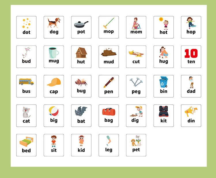 CVC Word Spin and Read Phonic Spelling Learning Game Word Cognitive Pairing