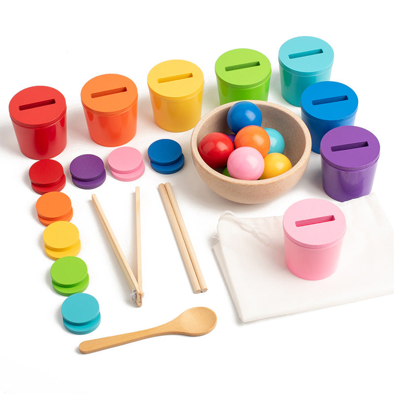Montessori Colour Sorter Ball and Coin With Cups Set