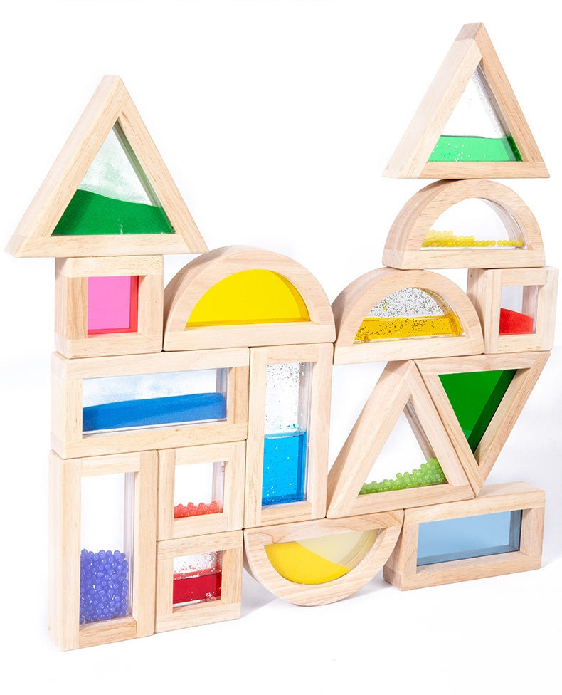 16pc Rainbow Blocks Shimmering Water Blocks and Blocks