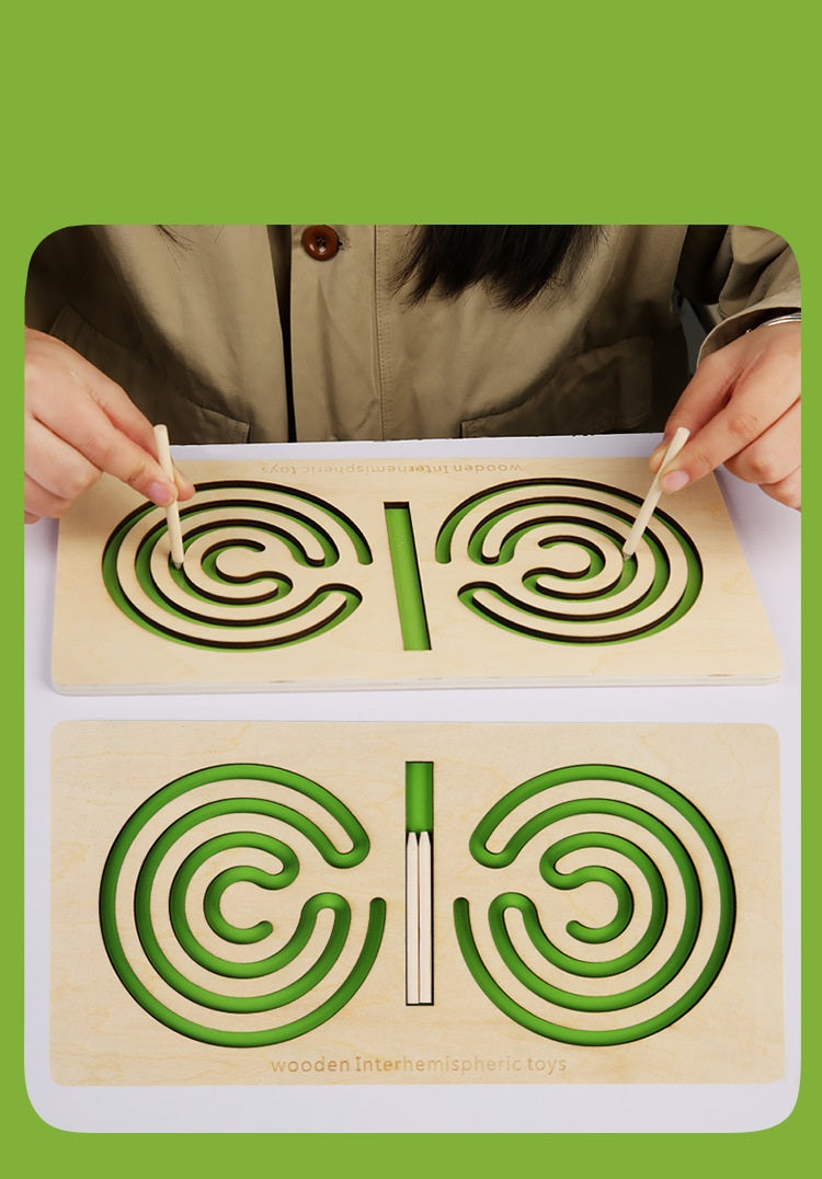 Pre-writing Board Left and Right Brain Training Wooden Tracing Board Motor Skills Toy