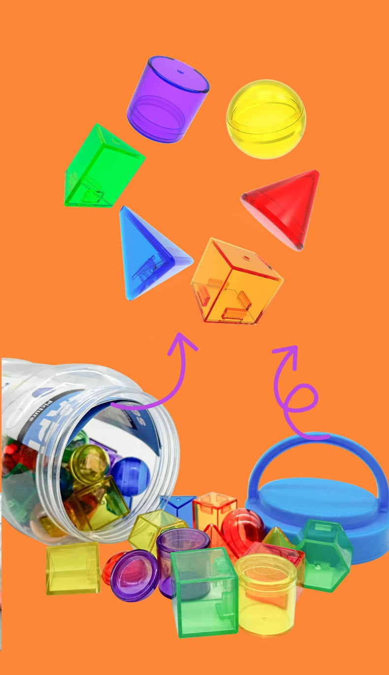 60 Pcs Transparent translucent 3D Geometric Shapes