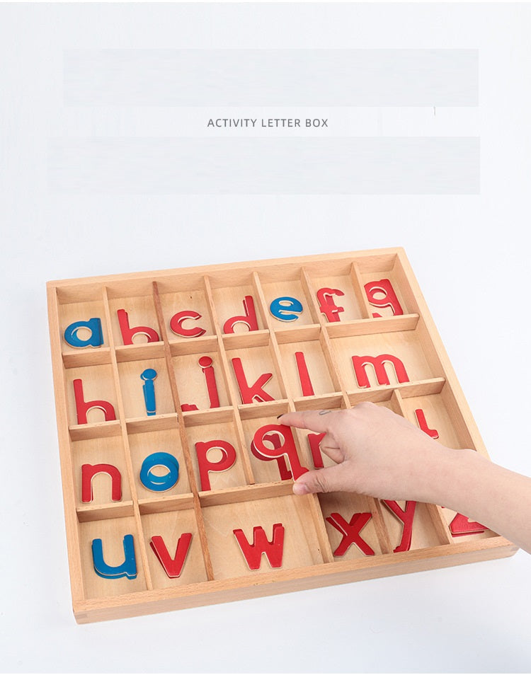 Wooden Letters Montessori Moveable Alphabet 26 set or Tray