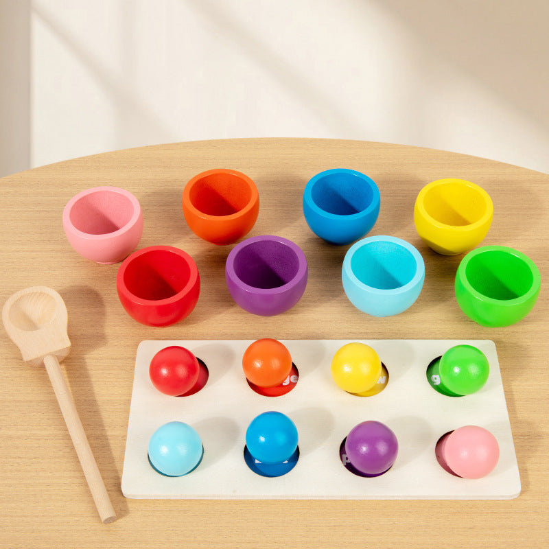 Montessori Colour Sorting Board with Ball and Cups