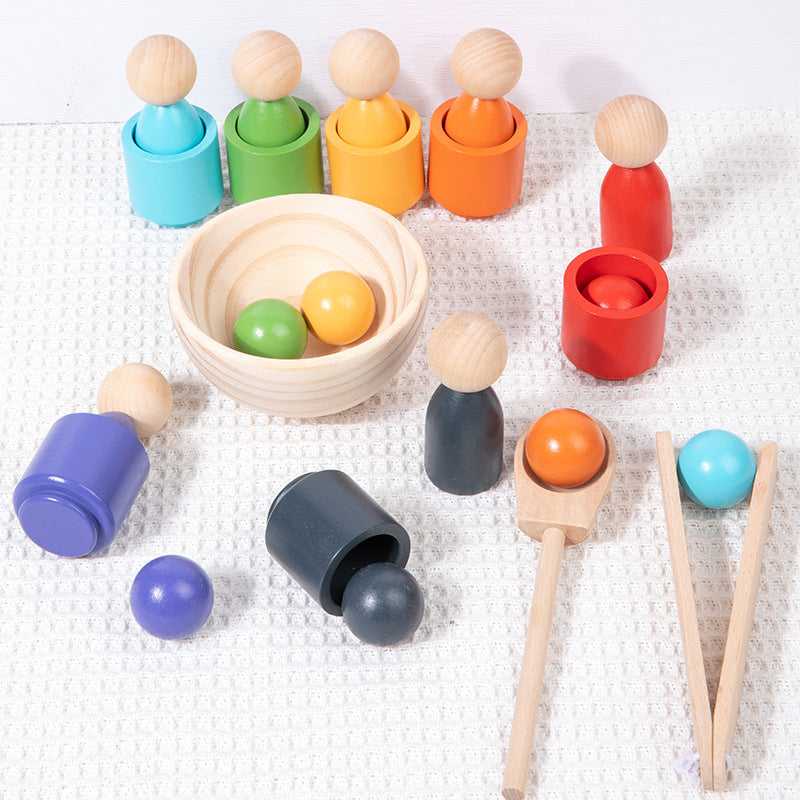 Montessori Scooping Colour Sorter Cups Dolls Balls and bowl