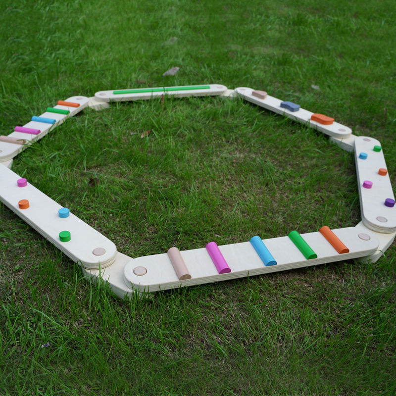 Kids Balance Beam Wooden obstacle Course Stepping Stone Toy