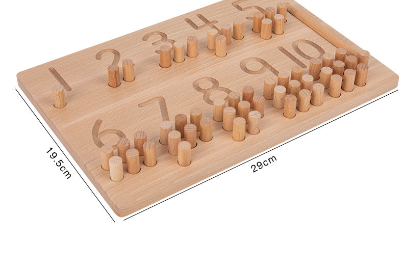 Montessori Number Counting Stick Pegs Boards With Tracing Pen