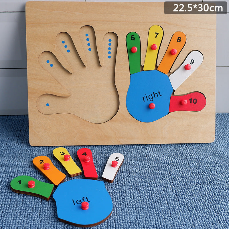 Montessori Hands Learning Board Puzzle B