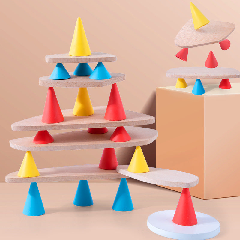 Construction Balancing Game Cones and Plates 44 Pcs