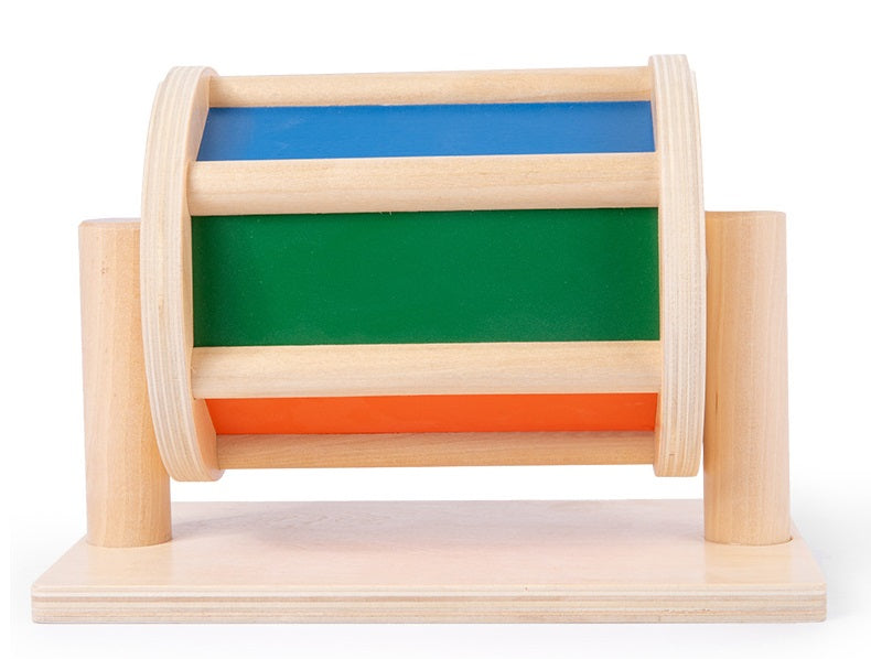 Montessori Spinning Drum With Mirror Panel