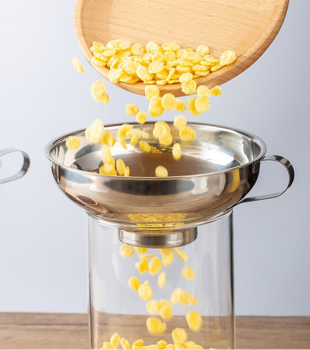 Large Stainless Steel Wide Mouth Pouring Funnel Kids Messy Play Tool