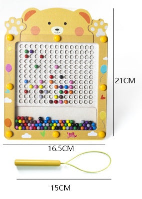 Portable Magnetic Beads Pen Sliding Maze and Drawing Board Sequencing With Flash Cards