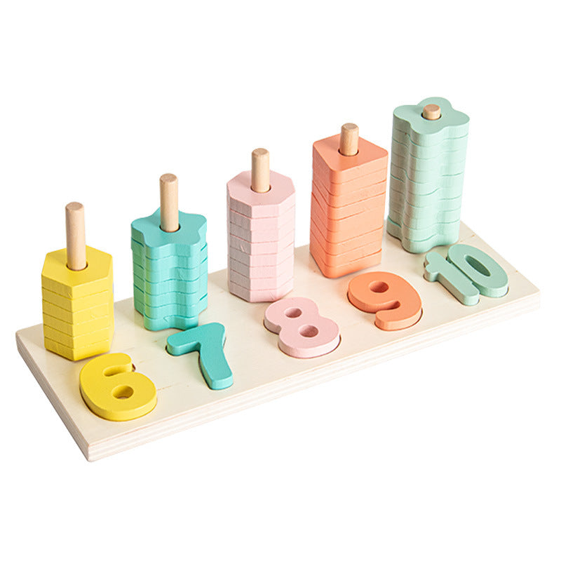 Wooden Educational Numbers Counting Shape Sorting Game Kids Toy