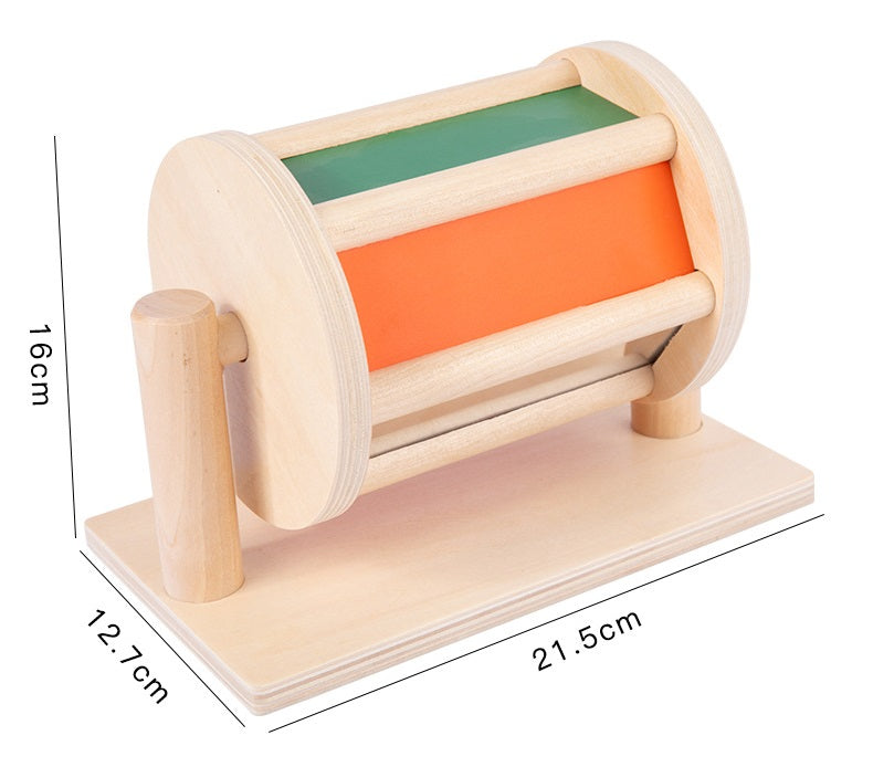Montessori Spinning Drum With Mirror Panel