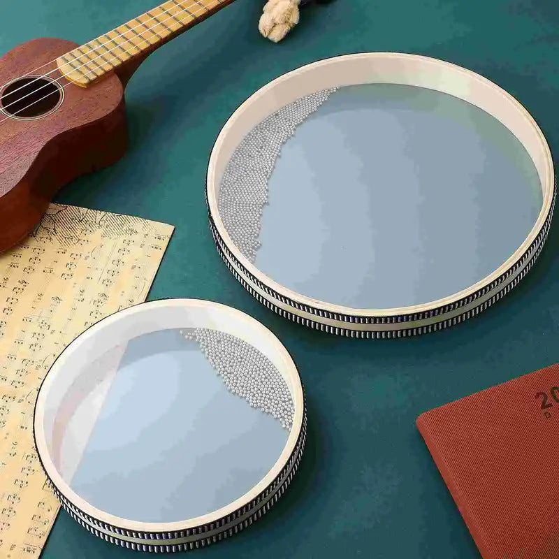 Ocean Drum Sea Wave Tamborine Kids Wooden Natural Percussion Musical Instrument Sound Sensory Toy