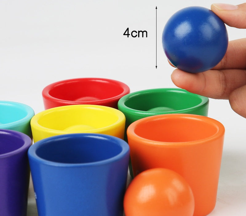 Montessori Toddler Ball Scooping Colour Sorter Game with Cups and Bowl
