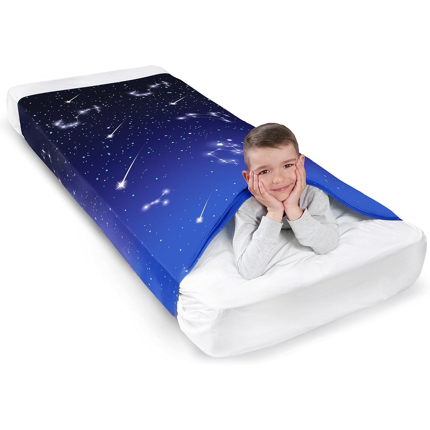 Compression Blanket Sheets Galaxy Theme Kids Sensory Lycra Sensory Calming Bed Sheet