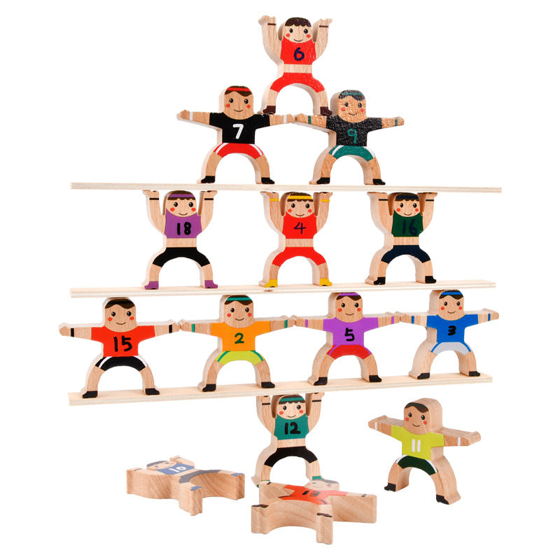 Natural Set of 16 NUMBERS Balancing Stacking Human Blocks