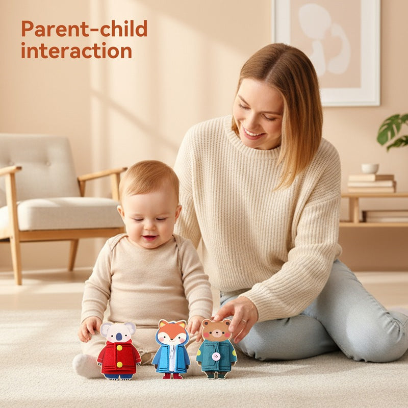 Dressing Up Animal Friends – Montessori Busy Board Trio