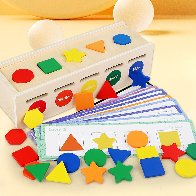 Wooden Category Shape Colour Sorting box Game Montessori inspired Kids Wooden toys