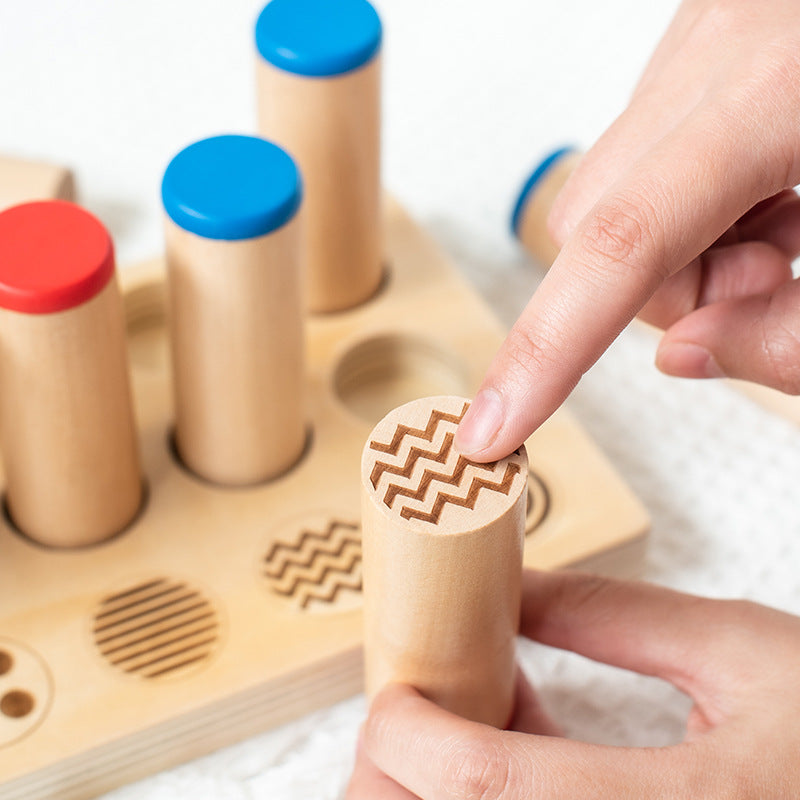 Boîtes cylindriques sonores Montessori Jeu de tri et d'association sensoriel avec trieur de motifs et mémoire des couleurs