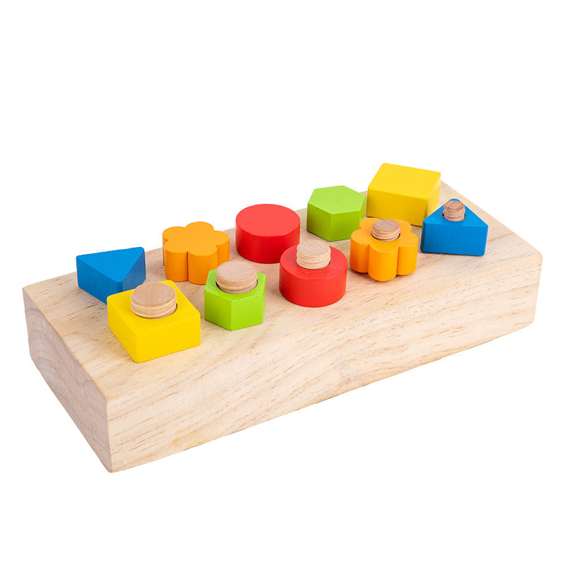Montessori Wooden Screw Nuts and Bolts Busy Board Toy