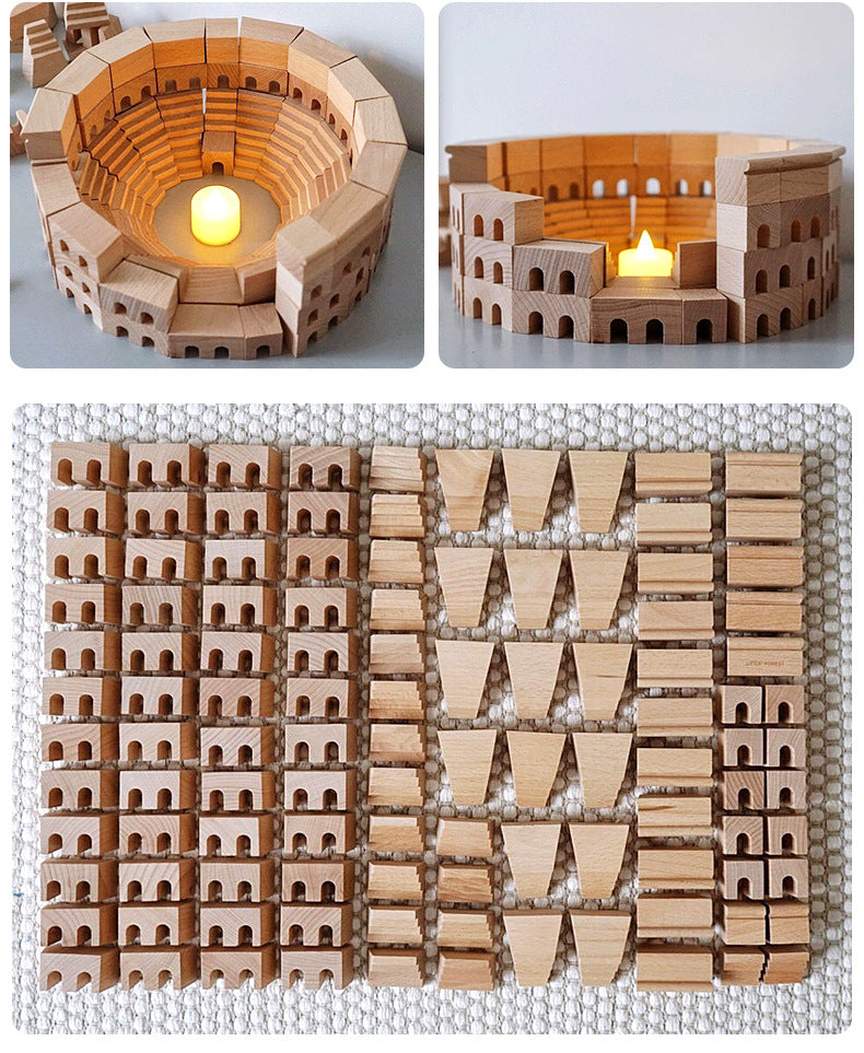 Wooden Roman Colosseum Building Blocks Set