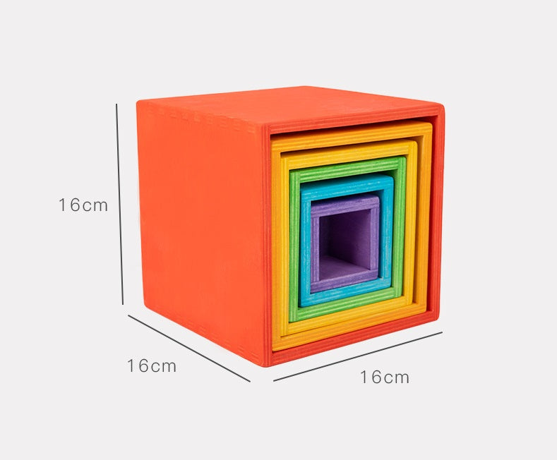 Wooden Rainbow Nesting Boxes