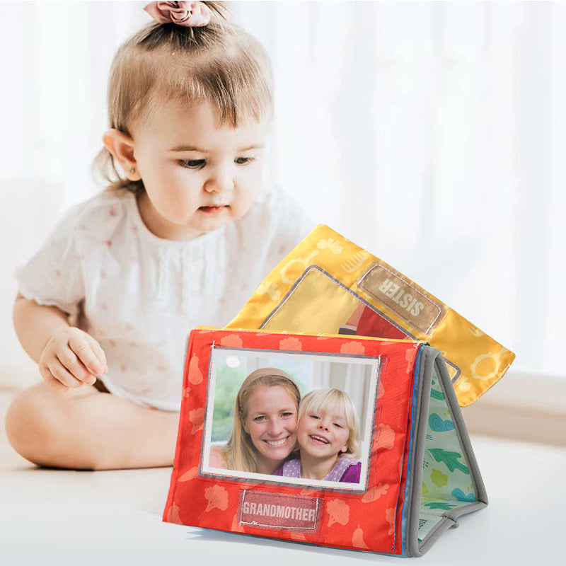Toddler Insertable Family Album First Photo Album Plush Tactile Sensory Customisable Cloth Book