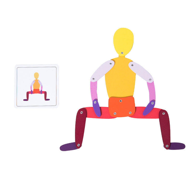 Posing Doll Wooden Action Figure Body Joints Learning Toy