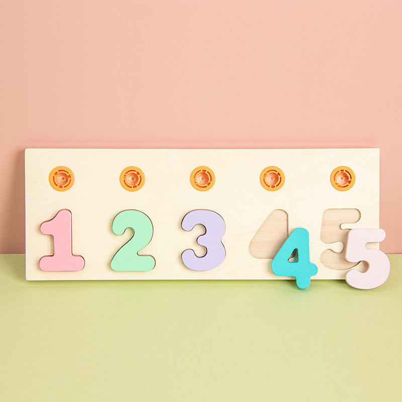 Wooden Educational Numbers Counting Shape Sorting Game Kids Toy