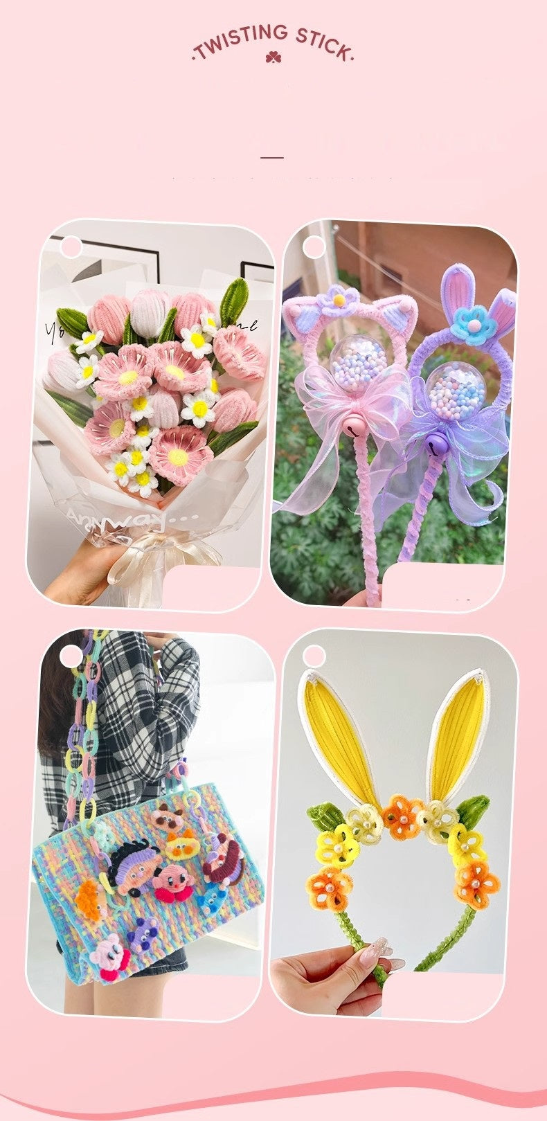 DIY Arts and Craft Twistie Ties Pack of 100 pipe Cleaner