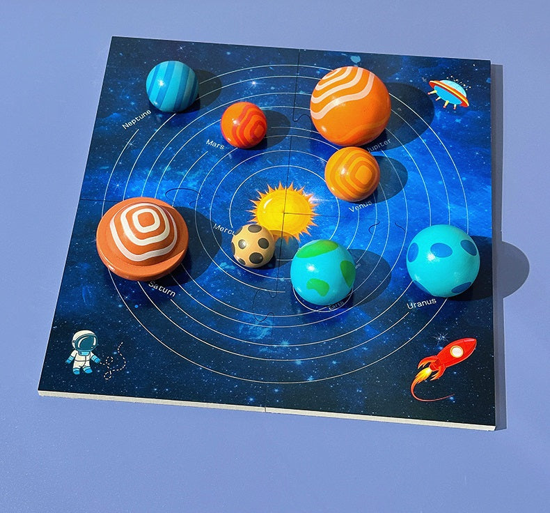 Large Montessori Solar system Model puzzle with Planets Board With Booklet