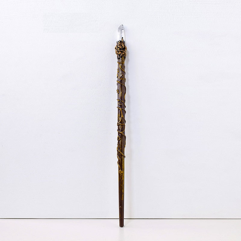 Real Crystal Gemstone Encrusted Magic Wand Staff Cane Kids Costume