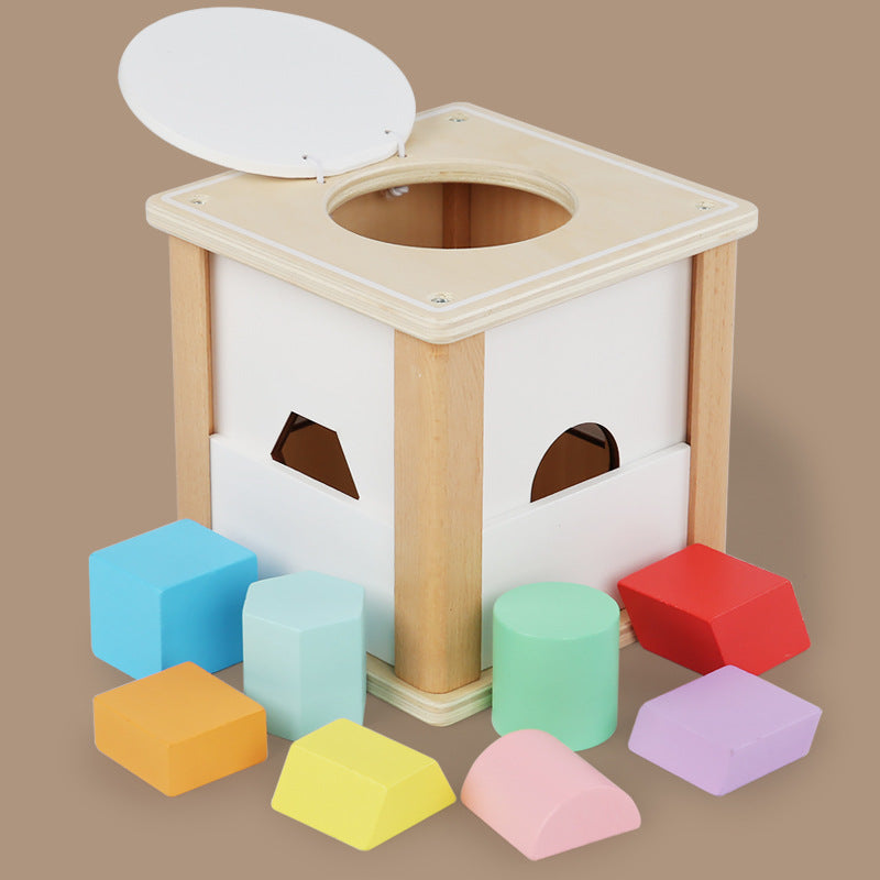 Wooden Montessori Shape Sorting Box with shifting plates