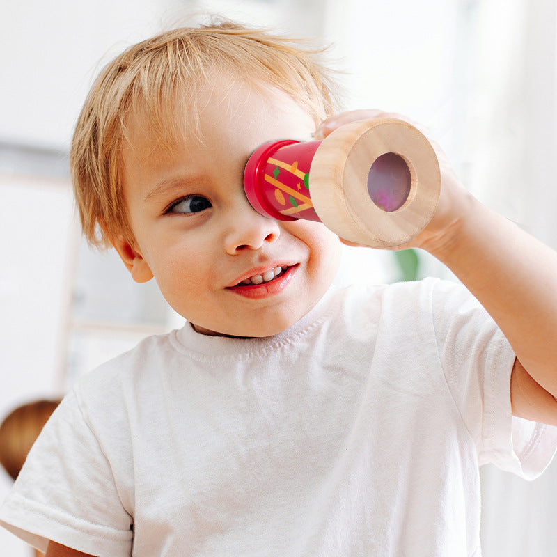Wooden Kaleidoscope Personal Rotating Toddler Educational Toys