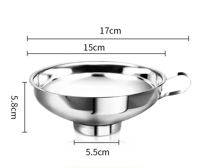 Large Stainless Steel Wide Mouth Pouring Funnel Kids Messy Play Tool