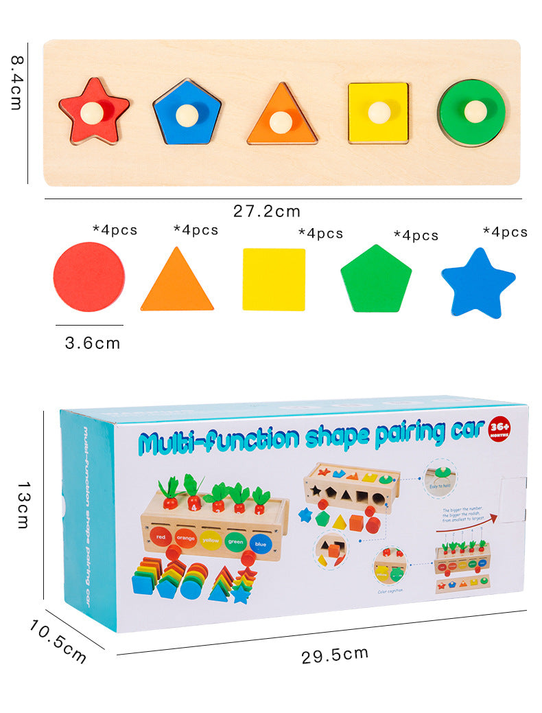 5 in 1 Classification Colour Shape Sorting Box Montessori inspired Kids Wooden Toy