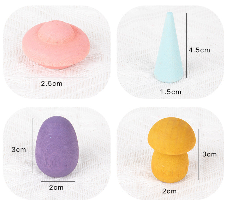 Wooden Rainbow Colour Mandala Loose Parts Set Assorted Styles