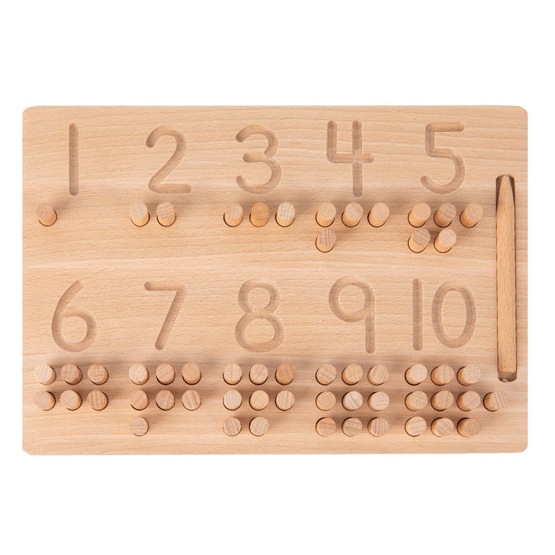 Montessori Number Counting Stick Pegs Boards With Tracing Pen