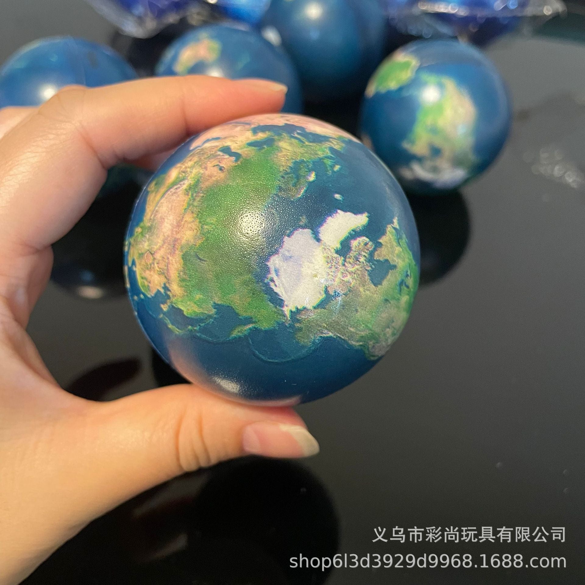 Hand Simulation Earth Globe Google Earth Style Of The World Squishy Stress Ball 7.6cm