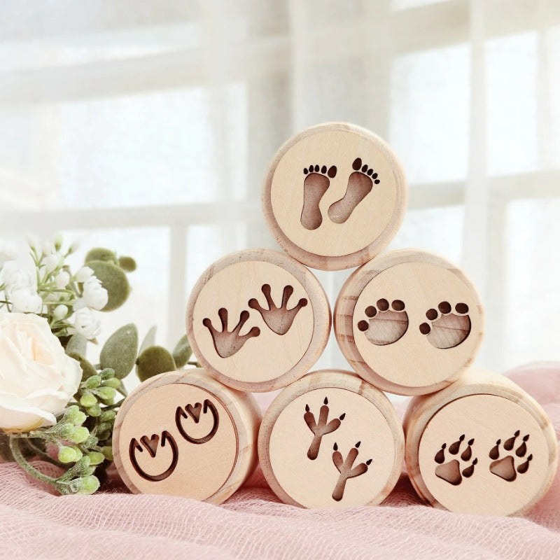 Montessori Kids Wooden Stamps Insects Bee Footprints Animals Butterfly lifecycle Set