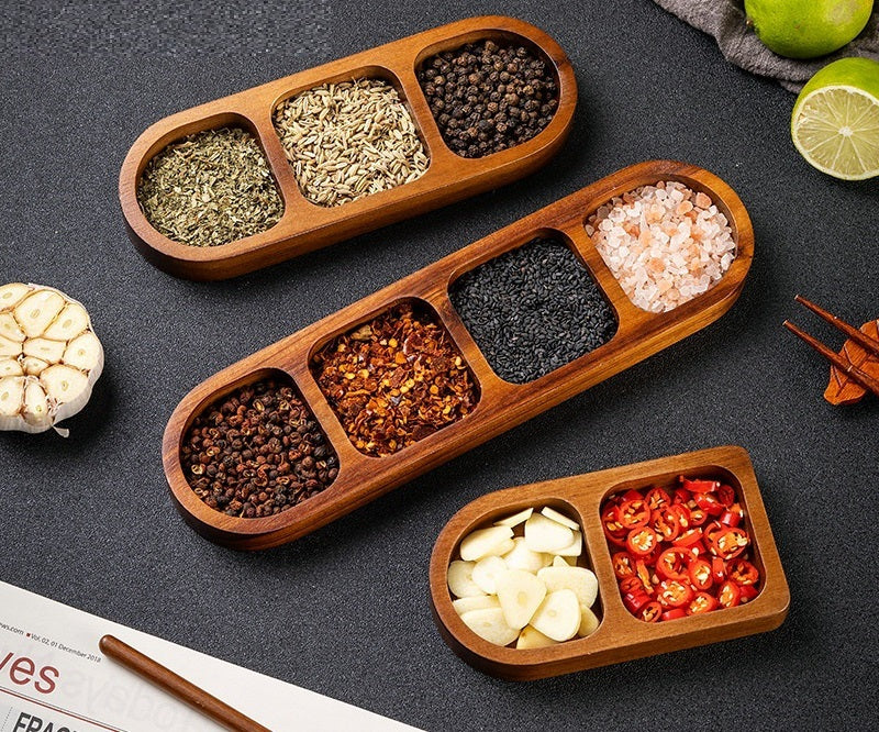 Kids Wooden 4 Compartment Sorting Tray Loose Parts