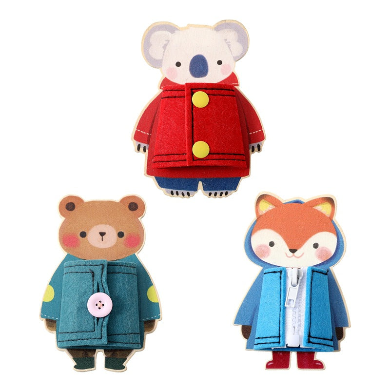 Dressing Up Animal Friends – Montessori Busy Board Trio