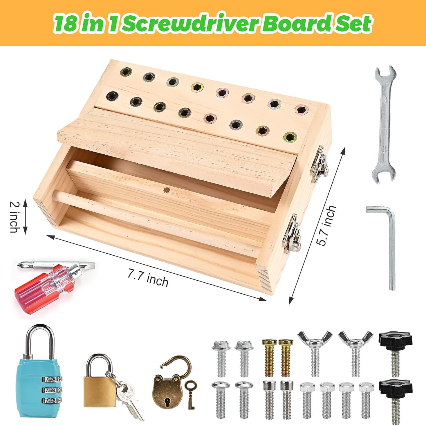 Montessori Screw Driver Box Lock Box Busy Board Tool box