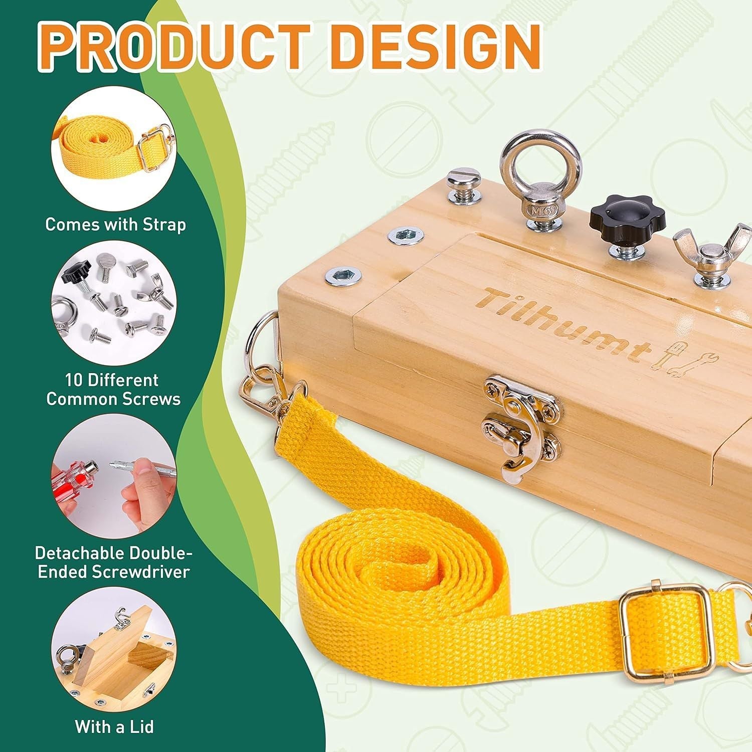 Montessori Screwdriver Board Lock Box Busy Board Tool Box